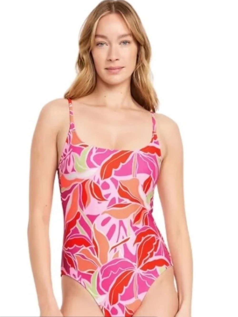 NWT Old Navy Tropical Floral One Piece Swimsuit size Large